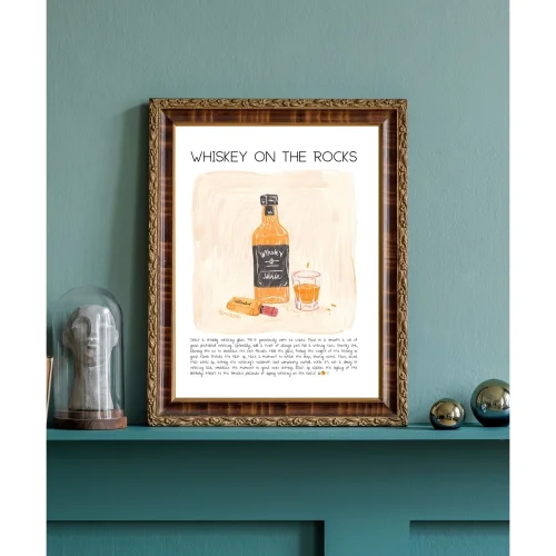 Muff Atelier - Home Wall Decor Whiskey On The Rocks Art Print Poster
