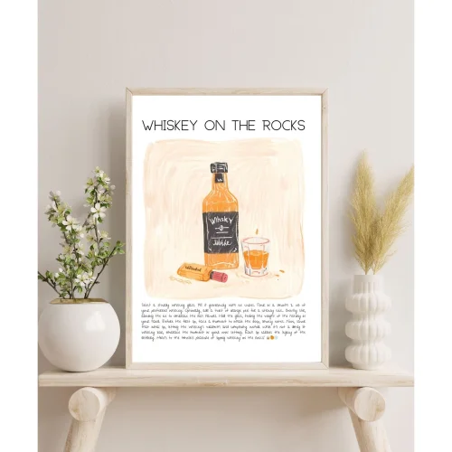 Muff Atelier - Home Wall Decor Whiskey On The Rocks Art Print Poster