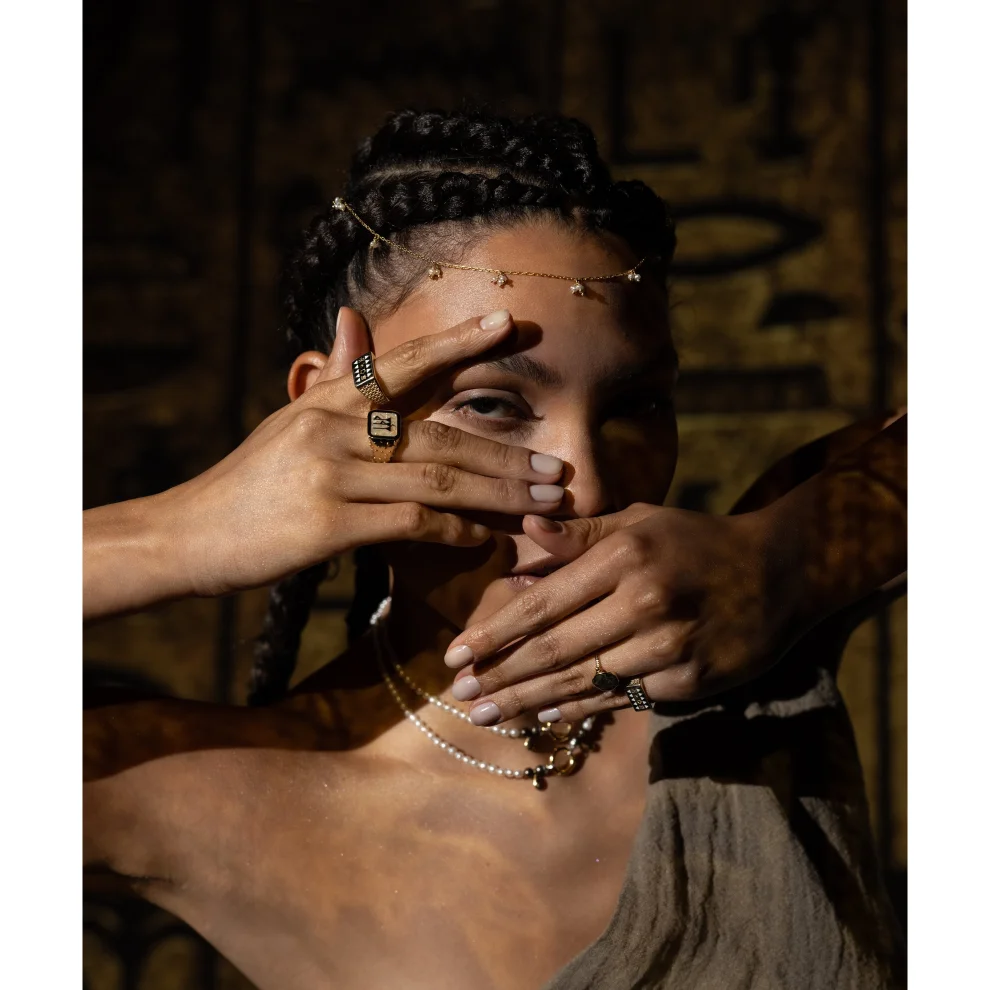 Luna Merdin  - Sumerian Pearl Chain Earring