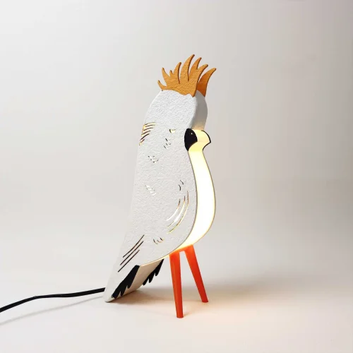 Puffin Cycle Design - Crested Cockatoo Lamp