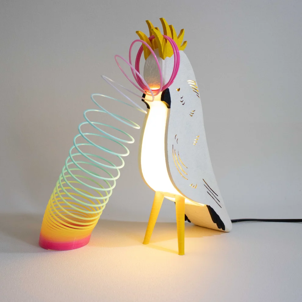 Puffin Cycle Design - Crested Cockatoo Lamp - Il