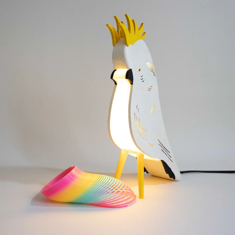 Puffin Cycle Design - Crested Cockatoo Lamp - Il
