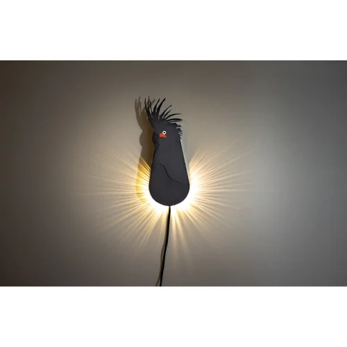 Puffin Cycle Design - Black Cockatoo Wall Light