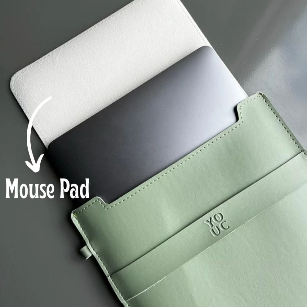 YOUC - Macbook Pro Air Waterproof Laptop Sleeve 13' 14' 15' Inch Notebook Vegan Faux Leather Bag M3