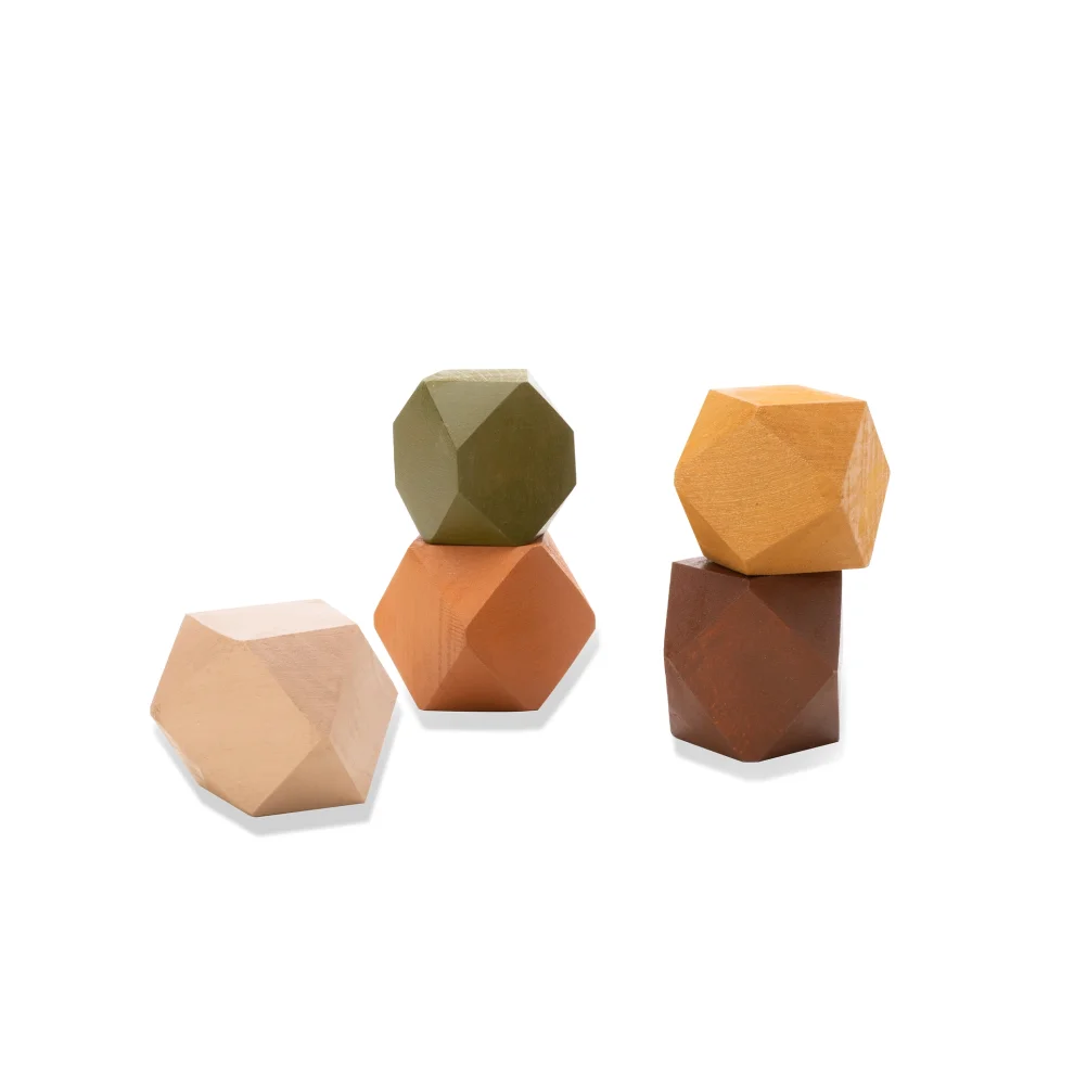 Mne Work - 5-piece Wooden Balance Blocks Toy Set