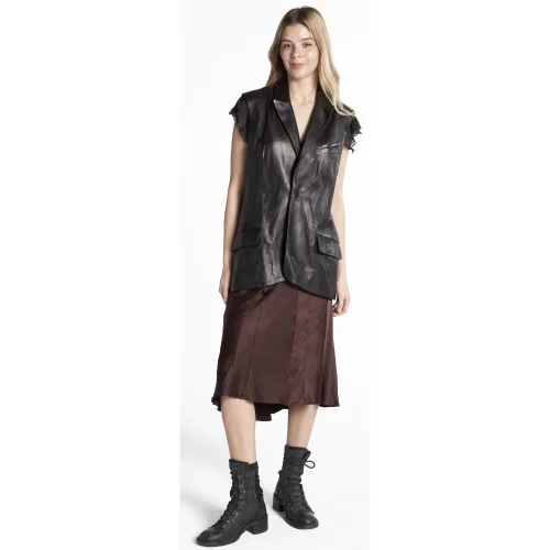 Fill In The Black - Ash Leather Sleeveless Vest