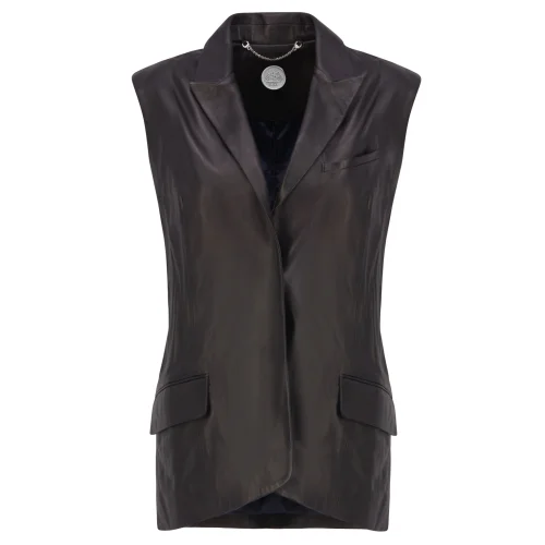 Fill In The Black - Ash Leather Sleeveless Vest