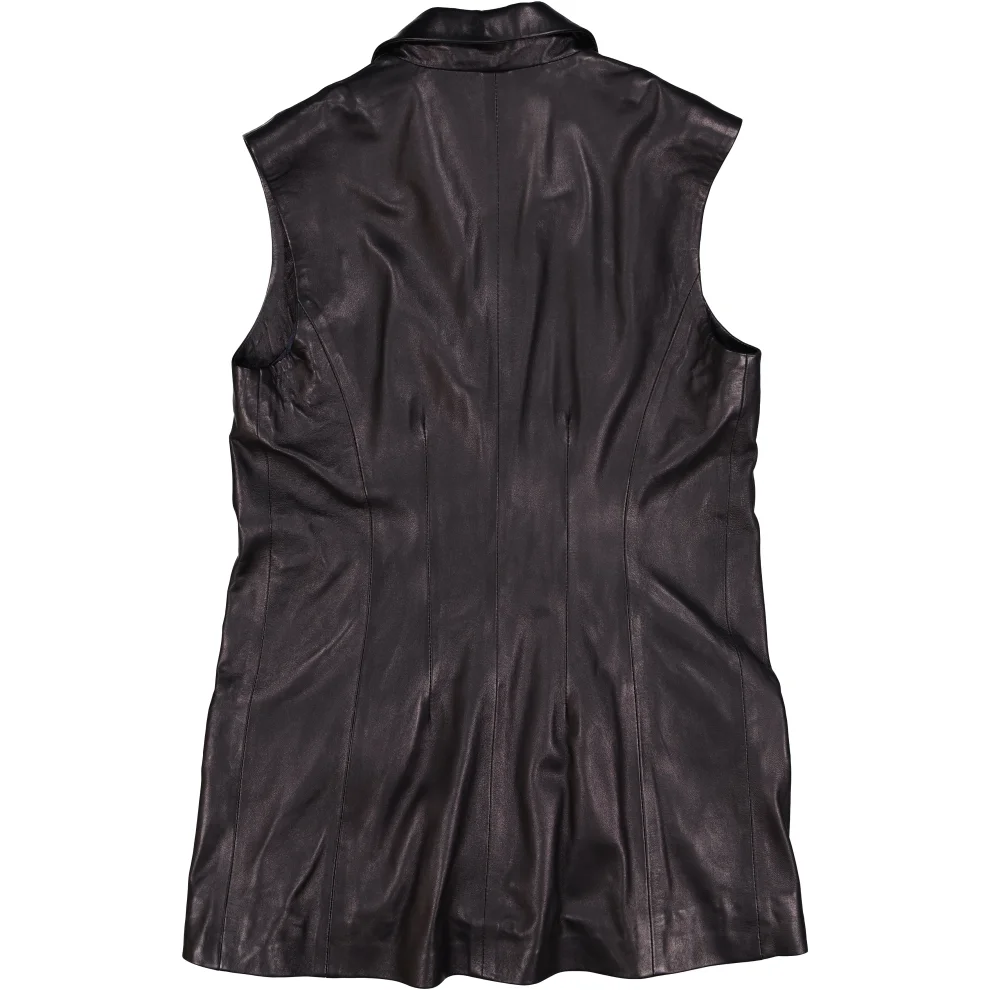 Fill In The Black - Ash Leather Sleeveless Vest