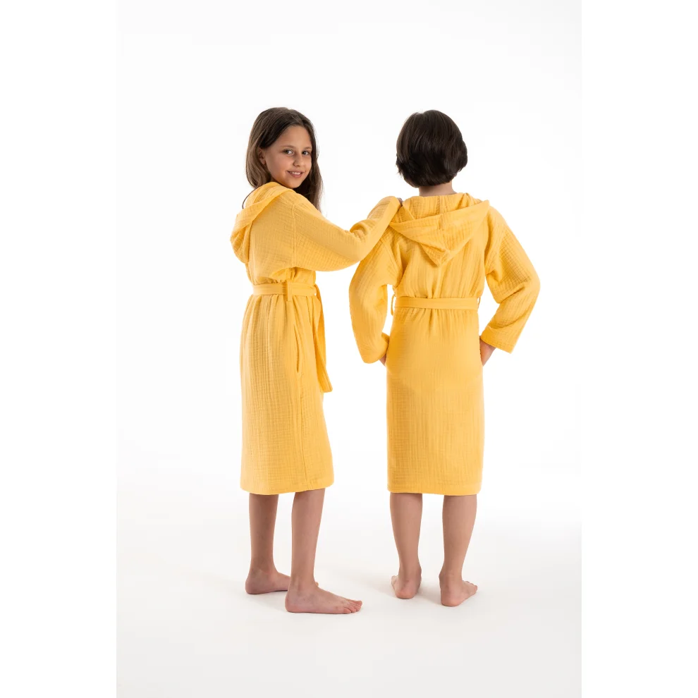 Denizli Concept - Hooded 4 Ply Muslin Child Bathrobe