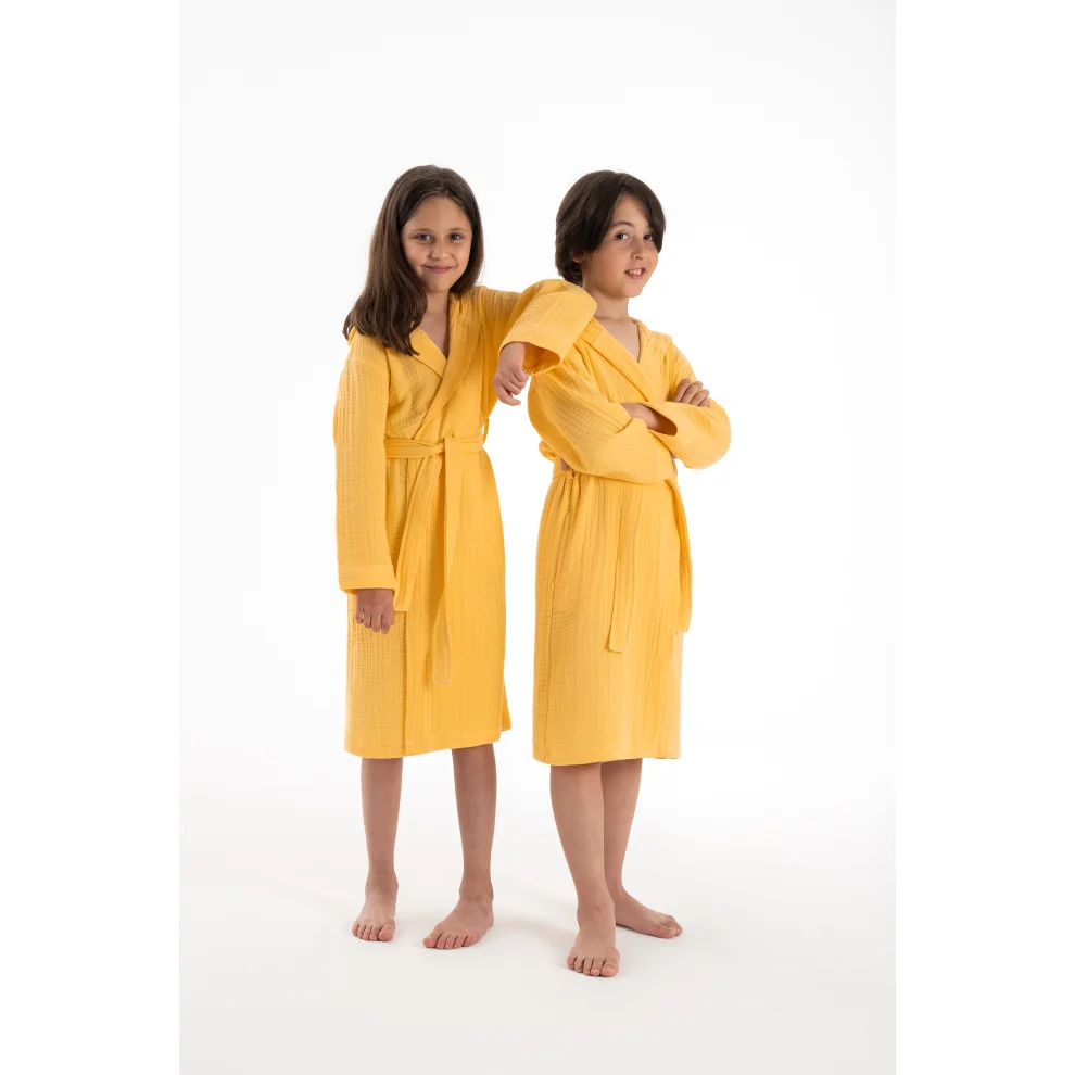 Denizli Concept - Hooded 4 Ply Muslin Child Bathrobe