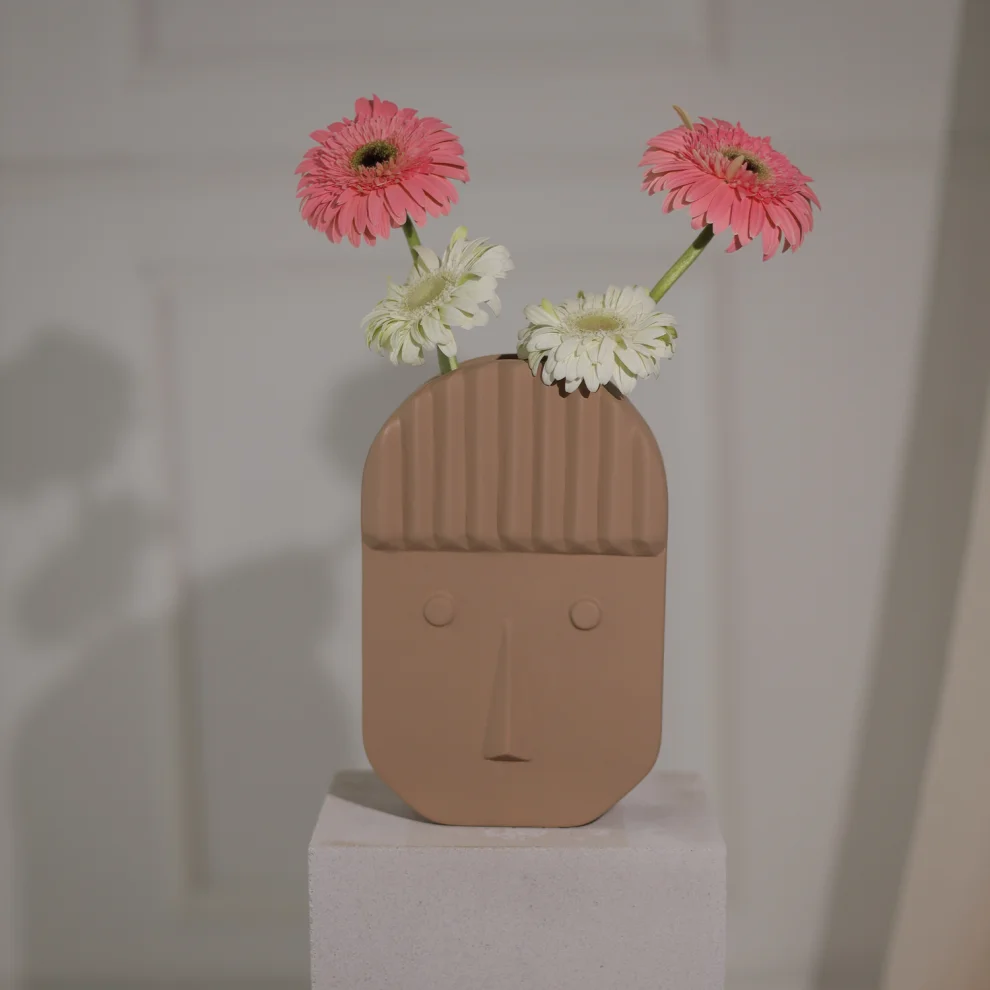 Halil Onat - Carton Face-2 Vase