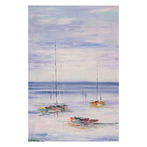 Home in Joy - Sea Sailingli Modern Handmade Oil Painting 85cmx124cm