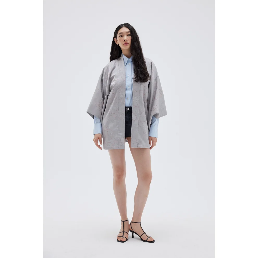 Matsuri - Silver Linings Vintage Silk Kimono