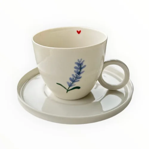 Sakin Handcrafted Porcelain - Lavender Kahve Fincanı
