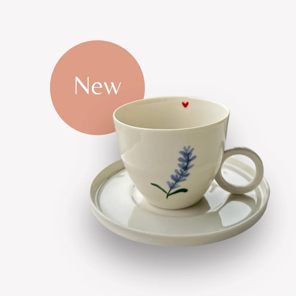 Sakin Handcrafted Porcelain - Lavender Coffee Cup