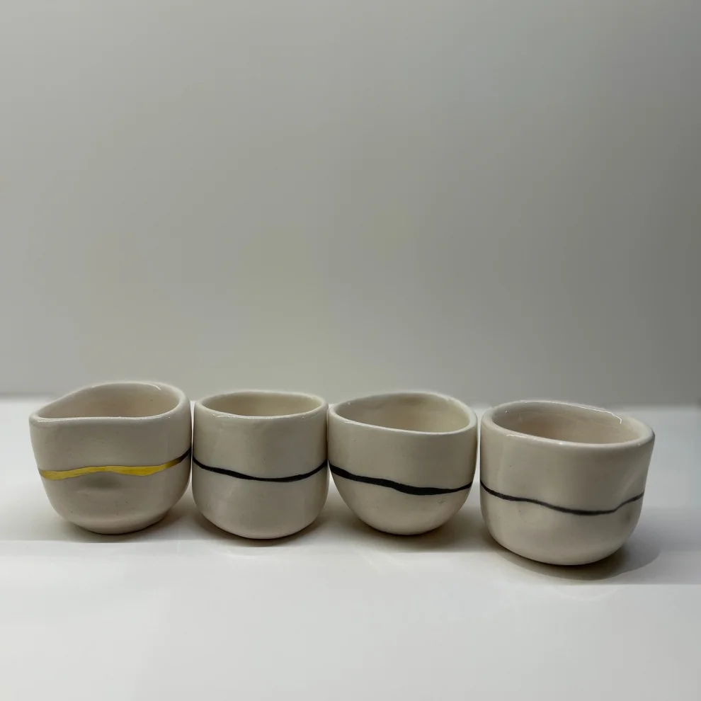 Roza Art Wall - Amorphous Striped Ceramic Cup