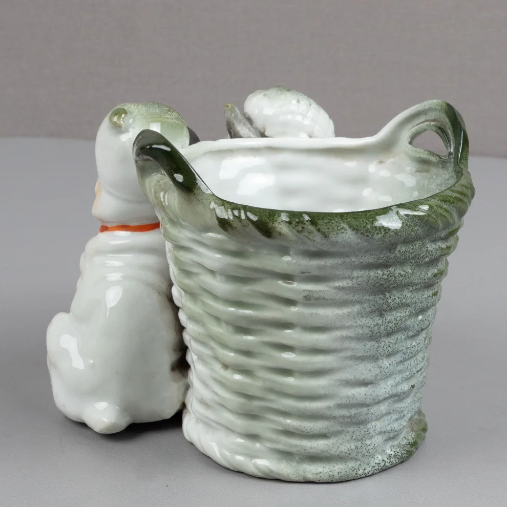 Gınni Dudu - Couple Bulldog Flower Pot-spoon Holder