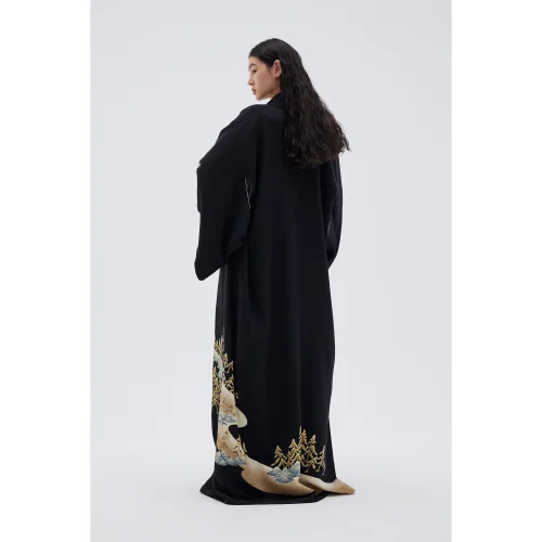 Matsuri - Ashoka Vintage Silk Kuro-tomesode Kimono