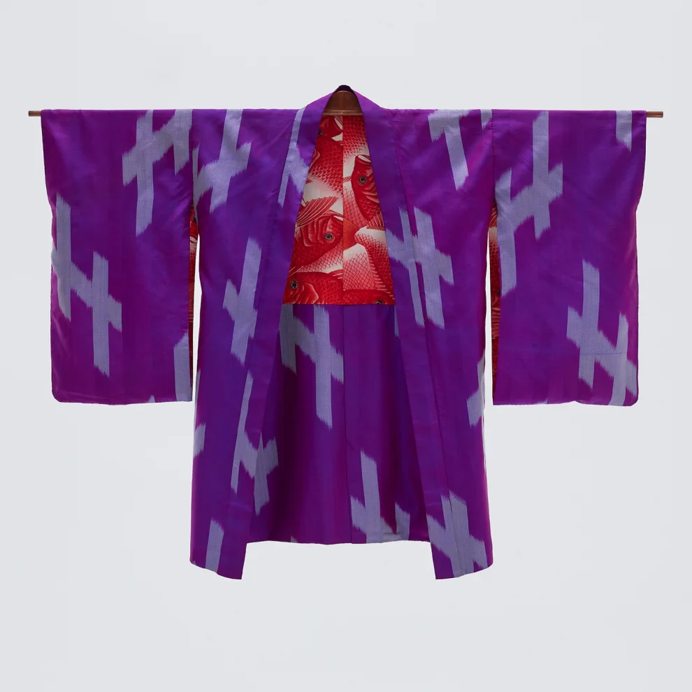 Matsuri - Majestic Koi Vintage Silk Kimono Haori Jacket