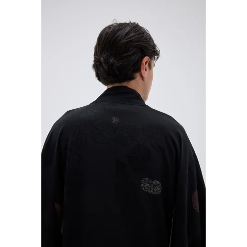 Matsuri - Moonlit Serenity Vintage Silk Kimono Haori Jacket