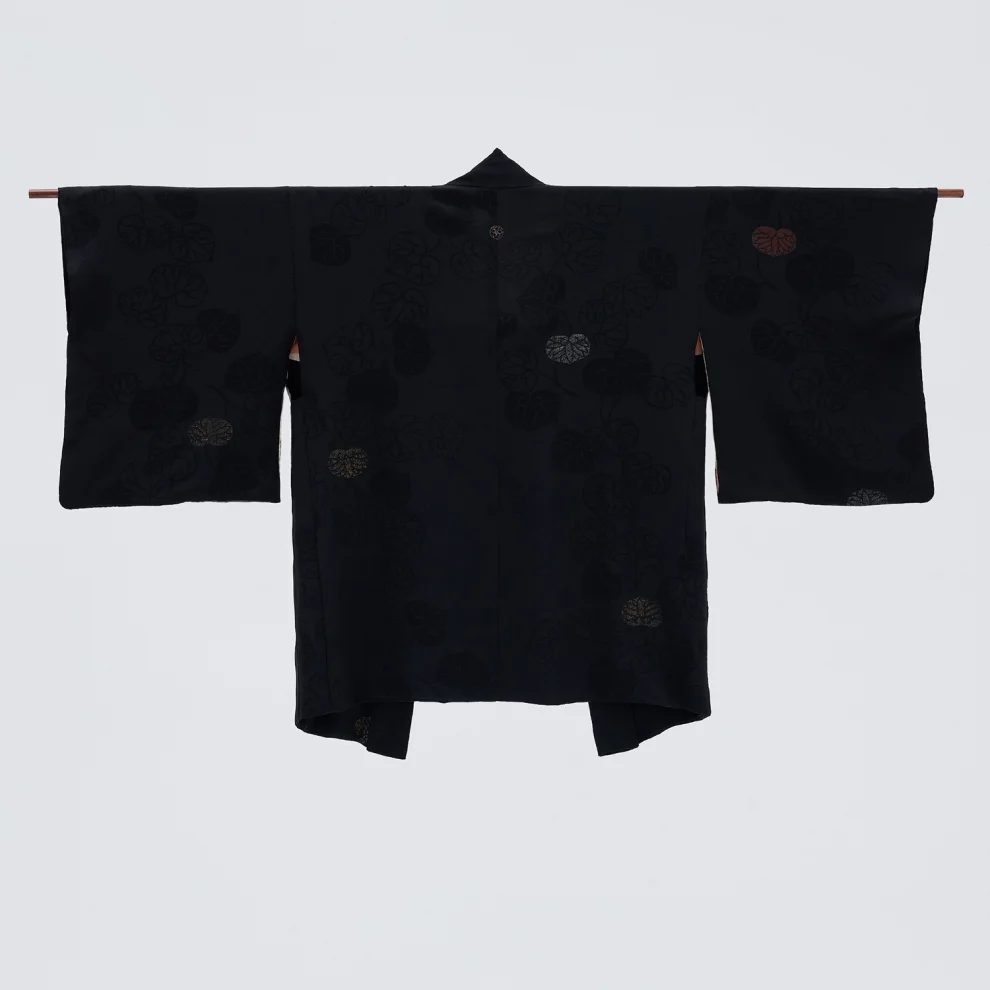 Matsuri - Moonlit Serenity Vintage Silk Kimono Haori Jacket