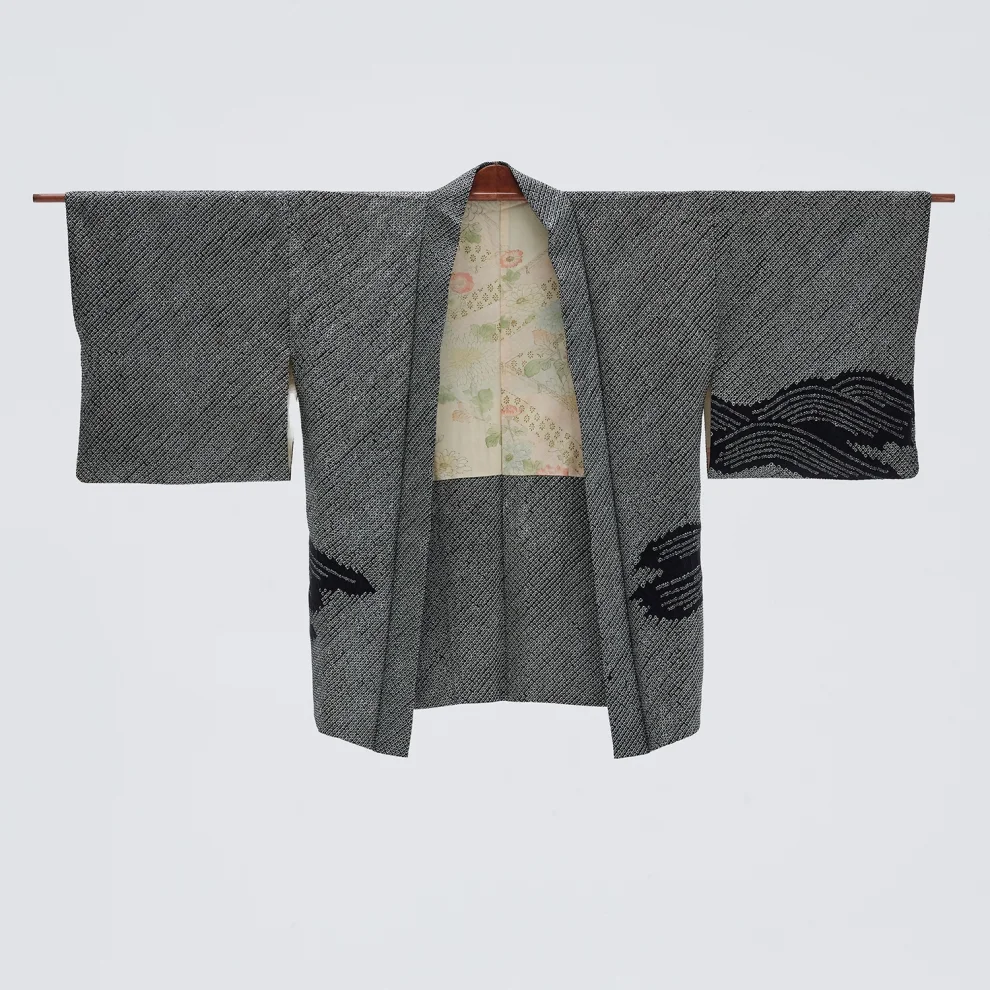 Matsuri - Ocean Spray Vintage İpek Kimono Ceket