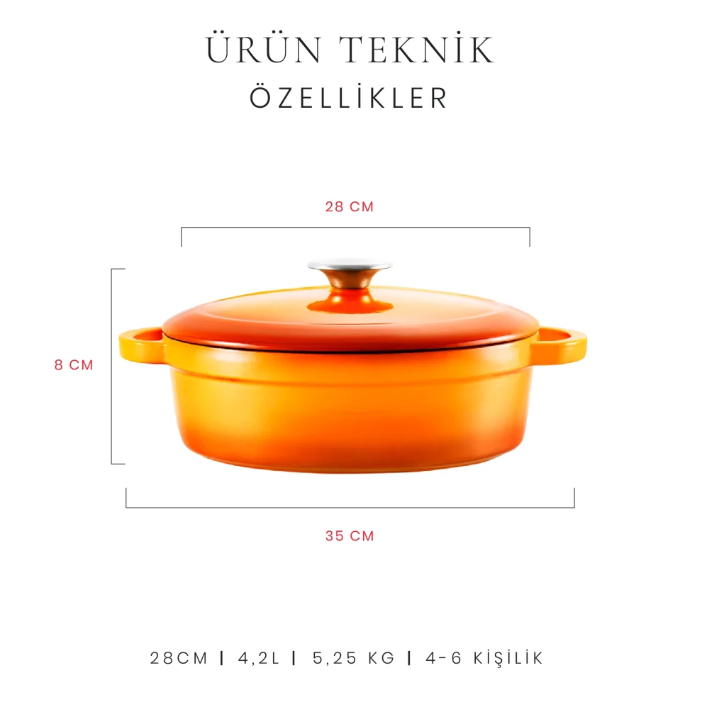 Voeux Kitchenware - Amusant Sığ Döküm Tencere 28 Cm