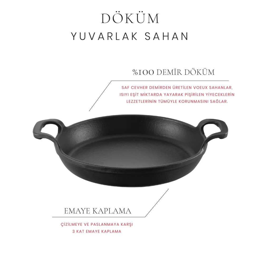 Voeux Kitchenware - Elegance Dual Handle Pan 22 Cm Black & Wooden Hot Pad