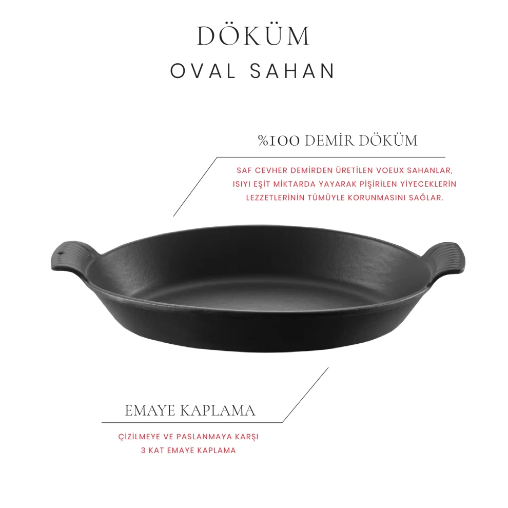 Voeux Kitchenware - Elegance Oval Handle Pan 20 Cm Black & Wooden Hot Pad