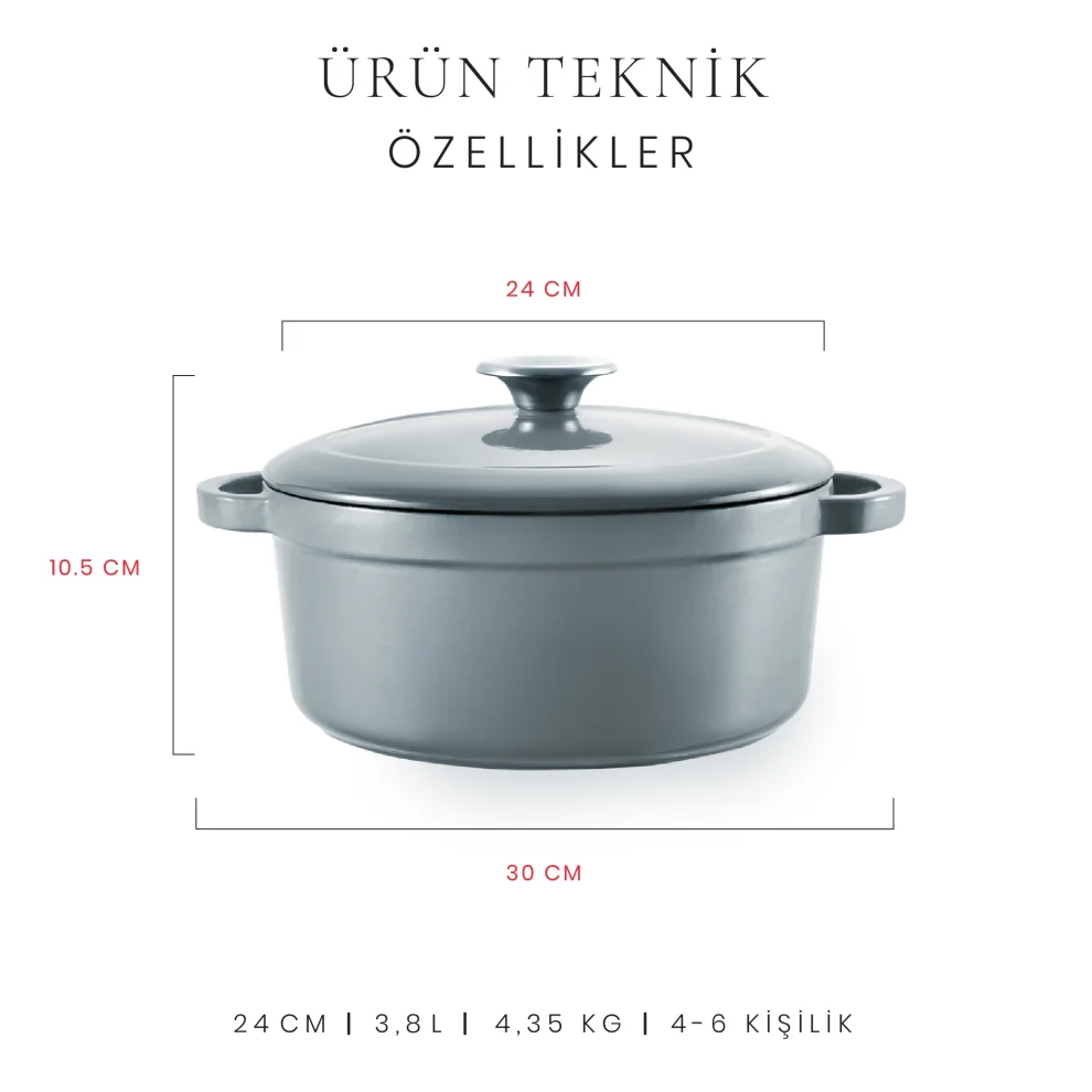 Voeux Kitchenware - Gracieuse Derin Döküm Tencere 24 Cm