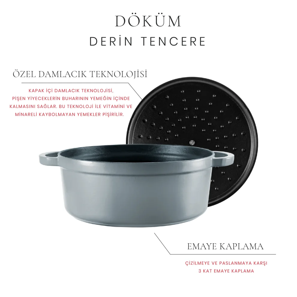 Voeux Kitchenware - Gracieuse Derin Döküm Tencere 24 Cm