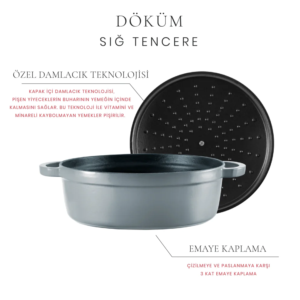 Voeux Kitchenware - Gracieuse Sığ Döküm Tencere 28 Cm