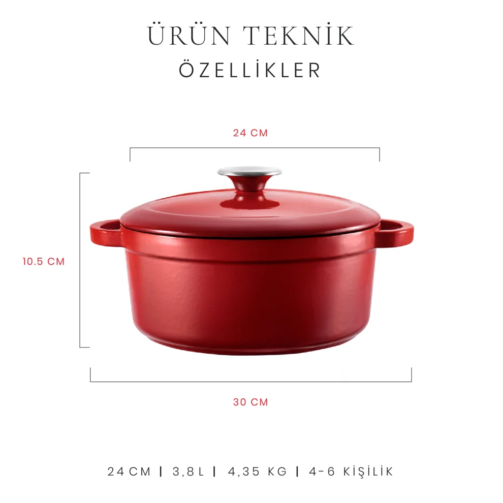 Voeux Kitchenware - L'amour Derin Döküm Tencere 24 Cm