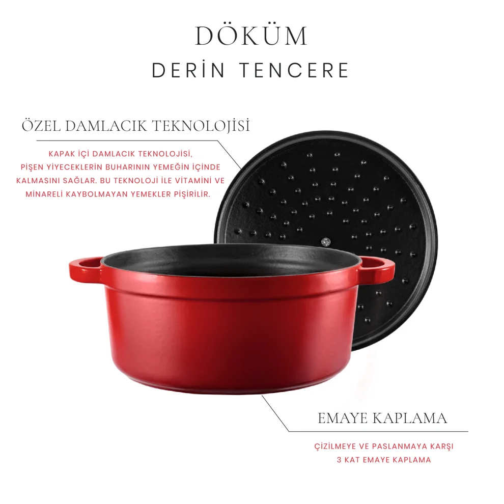 Voeux Kitchenware - L'amour Derin Döküm Tencere 24 Cm