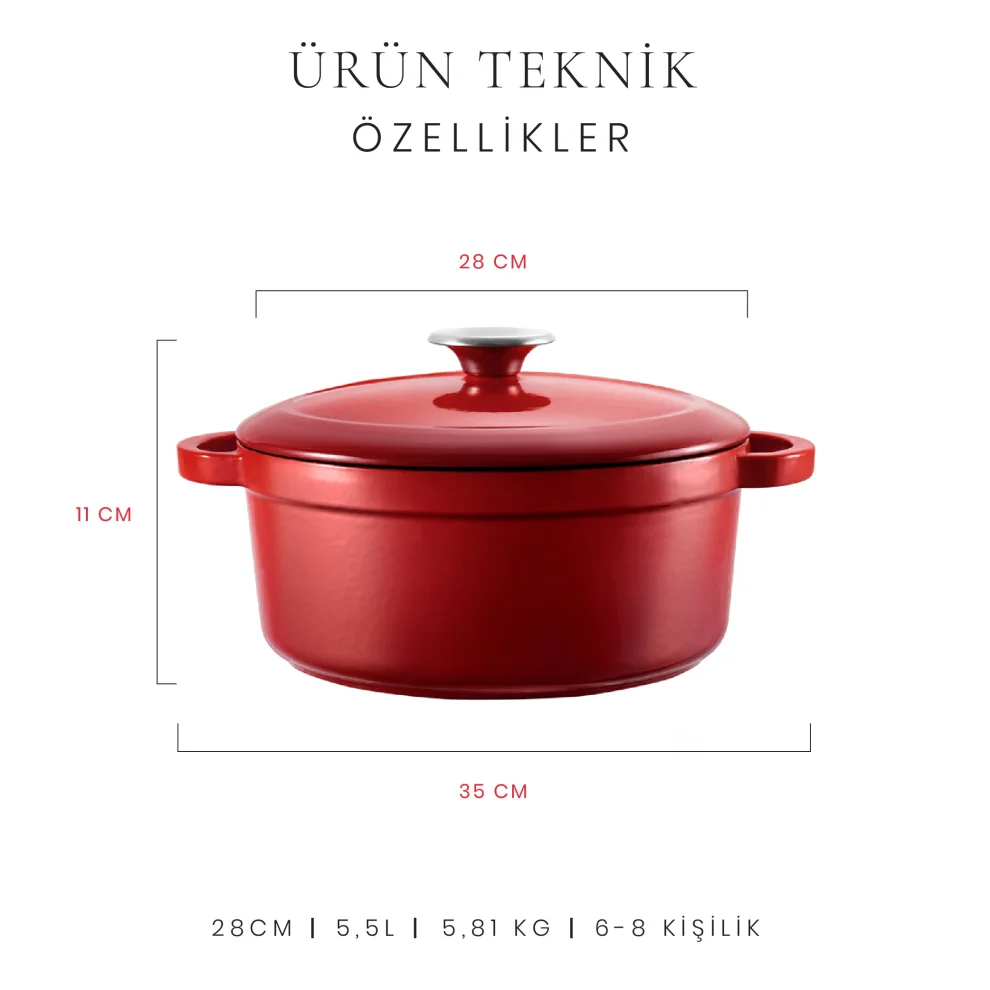 Voeux Kitchenware - L'amour Derin Döküm Tencere 28 Cm