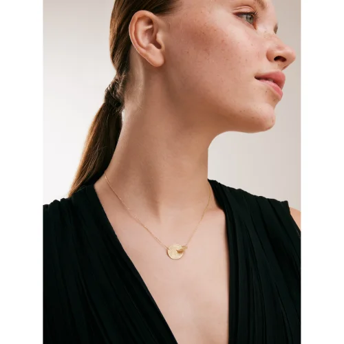 Orena Jewelry - 14k Solid Gold Interwined Circle Women's Necklace