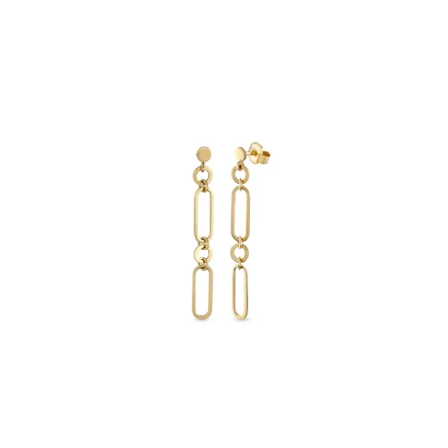 Orena Jewelry - 14k Solid Gold Paperclip Women's Earrings