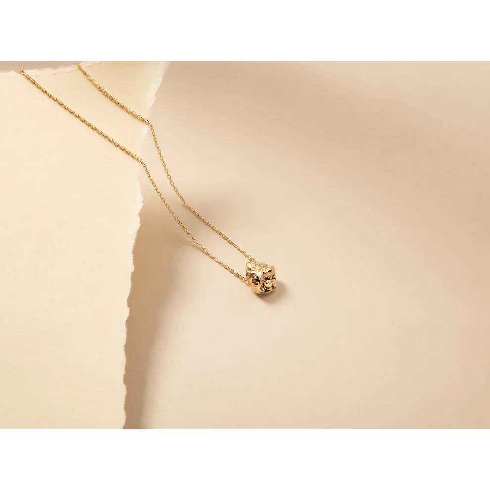 Orena Jewelry - Pebble Stone 14k Solid Gold Women's Necklace
