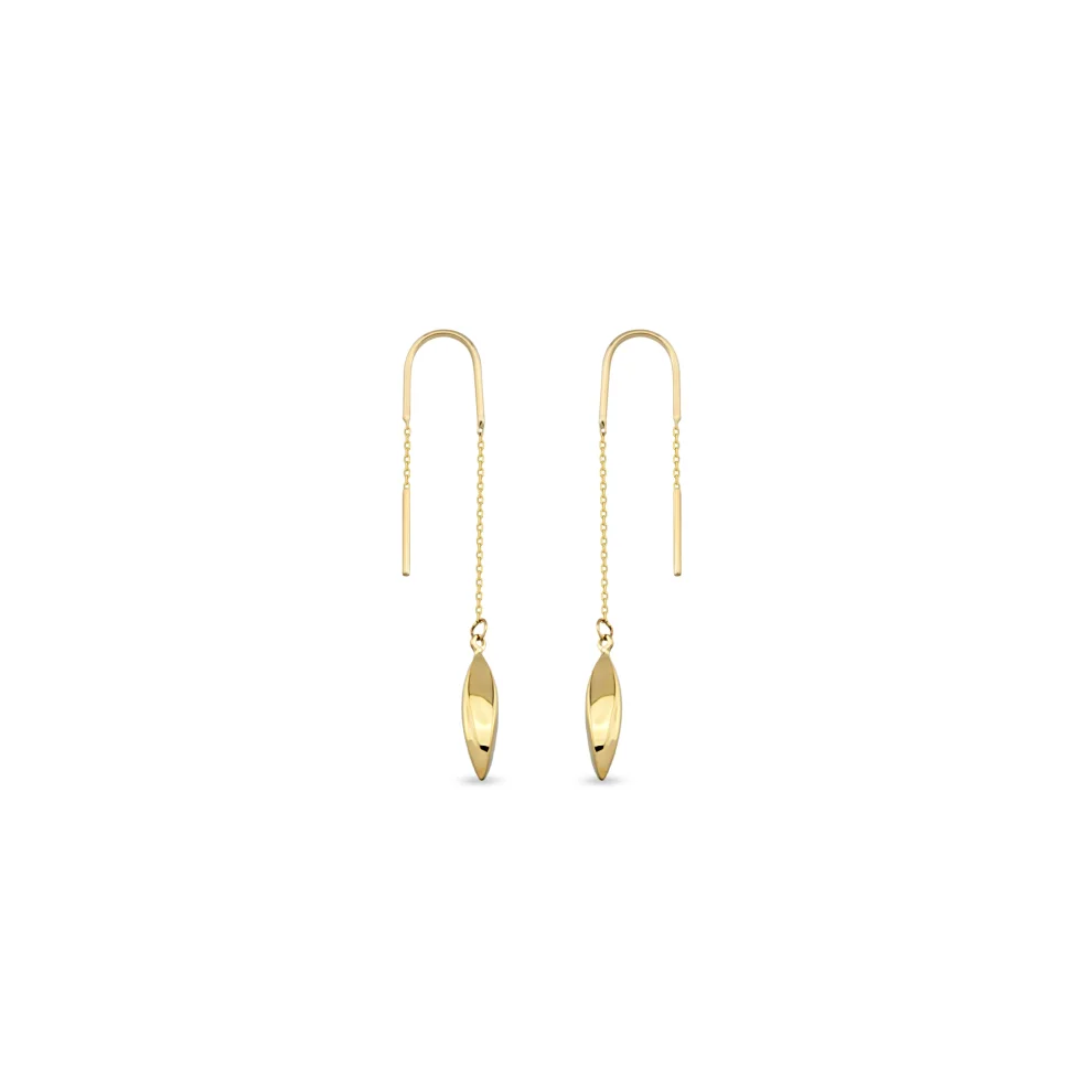 Orena Jewelry - Chain Dangle 14k Solid Gold Women's Earrings