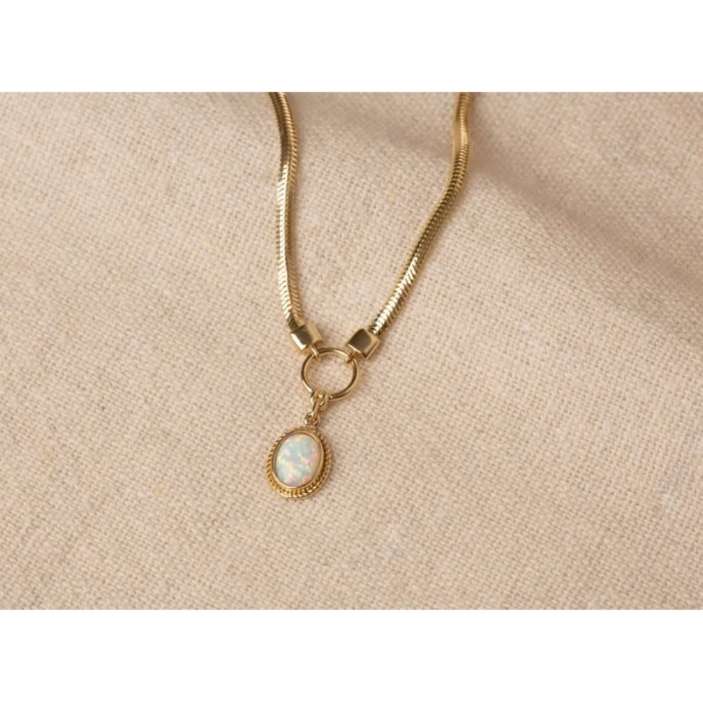 Safir Mücevher - Altın Opal İtalyan Zincir