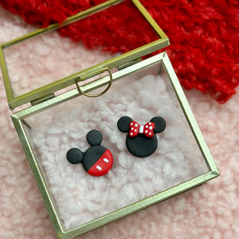 Daisy Lazy Creations - Mickey Ve Minnie Mouse Küpe
