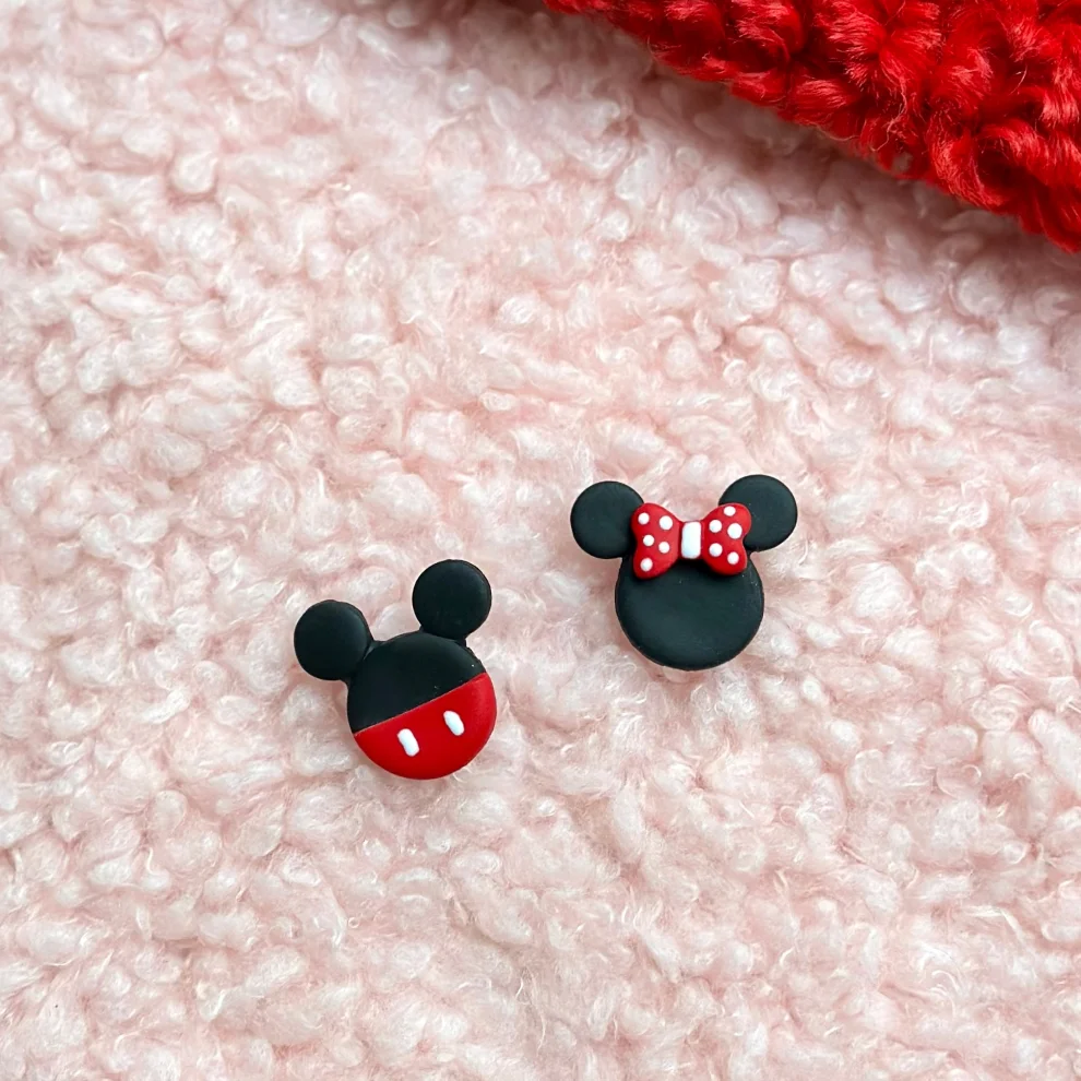 Daisy Lazy Creations - Mickey Ve Minnie Mouse Küpe