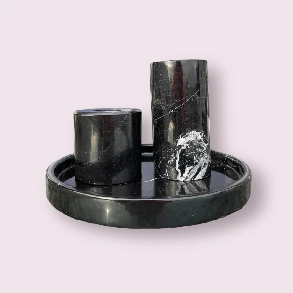 B My Stone - Marble Candle Holder Set