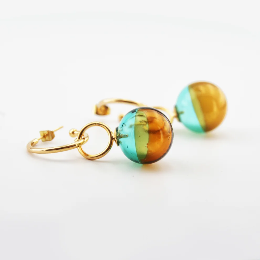 Hande Erbuk Glass - Duo Lampwork Earrings