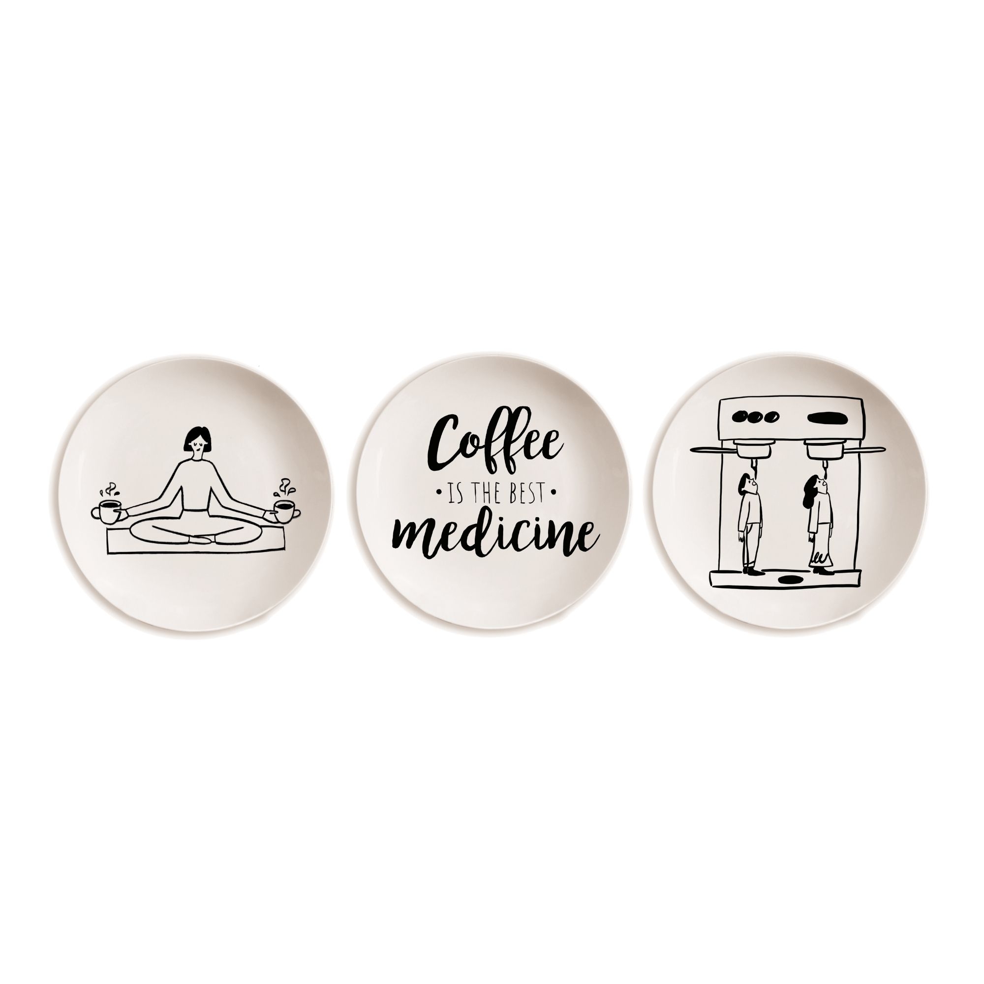 Coffee Lover Wall Plates Set Of 3