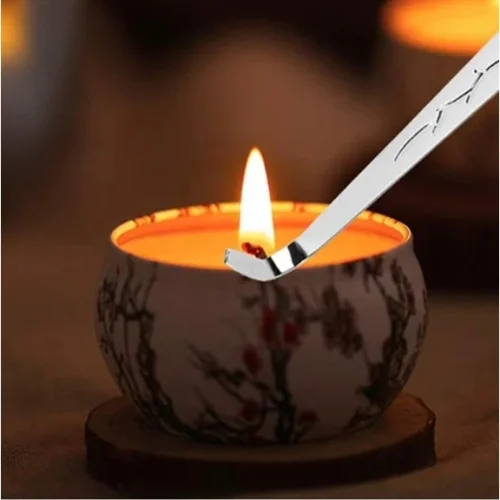 Home in Joy - Candle Care Trim Set Wick Scissor Extinguisher Metallic Set Of 3 Pcs