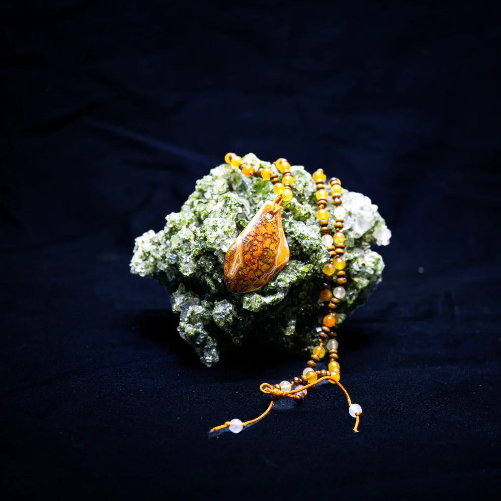 İndafelhayat - Plume Agate Necklace
