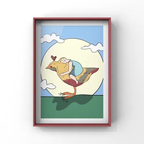 Mell's Studio - Bird With A Woman Print