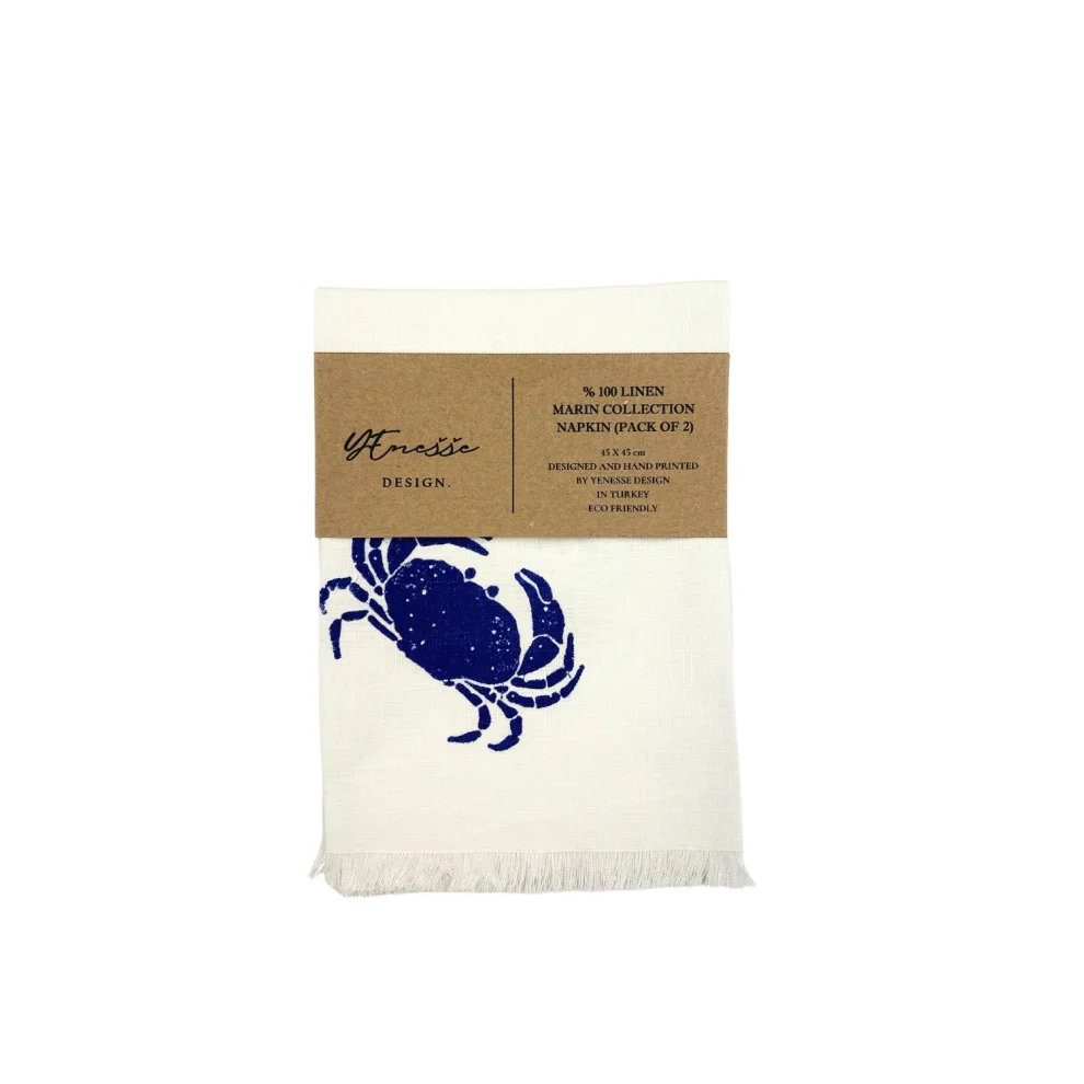 Yenesse Design - Crab Marin Napkin (pack Of 2)