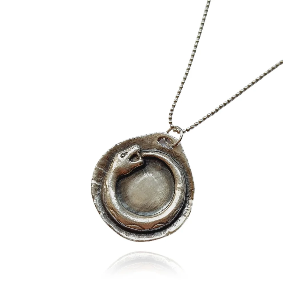 Atölye Lup - Silver Ouroboros Necklace